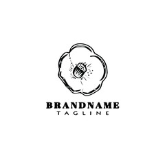 flower logo cartoon icon design template black isolated vector style