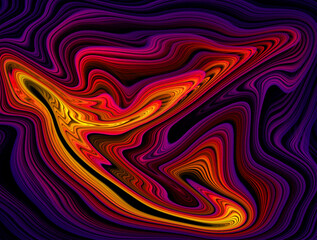 Hand Painted Background With Mixed Liquid Blue And Orange Paints. Abstract Fluid Acrylic Painting. Marbled Colurful Abstract Background. Liquid Marble Pattern.
