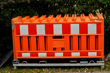 barricades of a construction area at a street