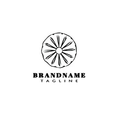 flower logo cartoon icon design symbol black isolated vector illustration