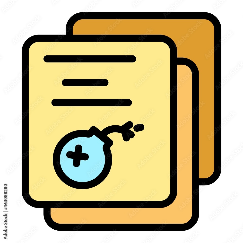 Poster malware files icon. outline malware files vector icon color flat isolated