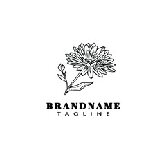 flower logo cartoon icon design template black isolated creative illustration