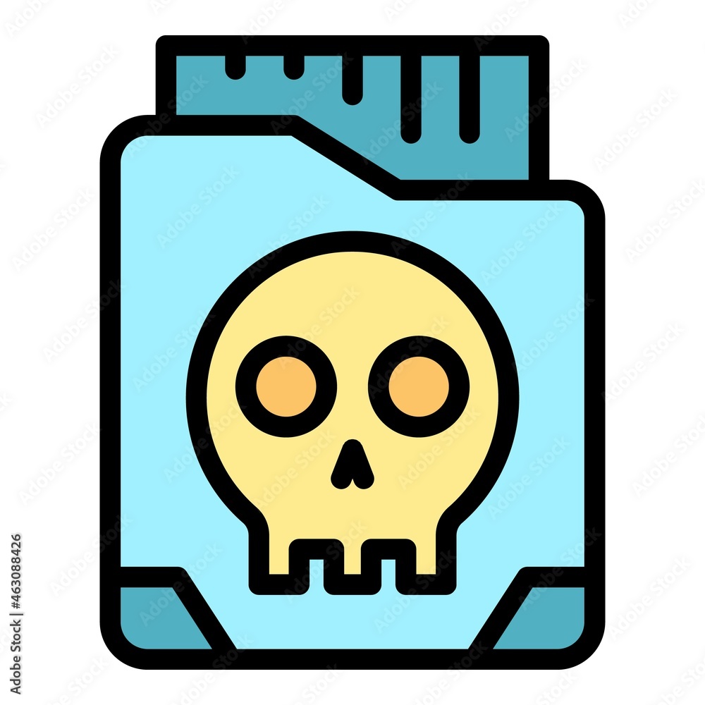 Poster malware folder icon. outline malware folder vector icon color flat isolated