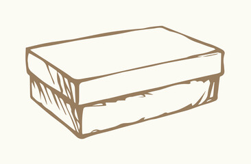 Rectangular carton packaging. Vector drawing