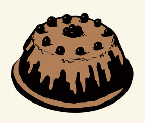 Tasty cake. Vector drawing cketch