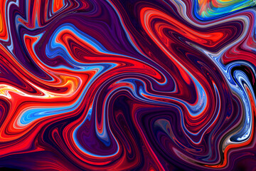 Hand Painted Background With Mixed Liquid ink Colorful Paints. Abstract Fluid Acrylic Painting. Marbled Purple and Blue Abstract Background. Liquid Marble Pattern.
