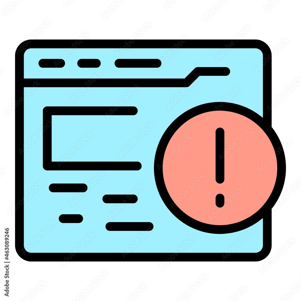 Poster webpage malware icon. outline webpage malware vector icon color flat isolated