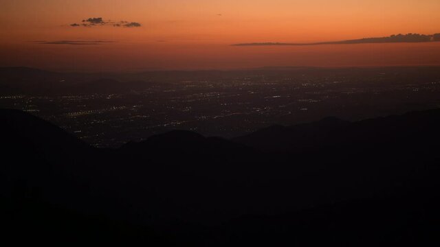 San Bernardino California Valley Panorama Right After Sunset.