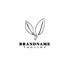 leaf logo cartoon icon design template black isolated vector