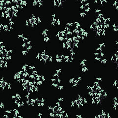  leaves dried branches vector seamless pattern. background for fabrics, prints, packaging and postcards branches with striped leaves vector seamless pattern. A hedge of twigs on a colored background
