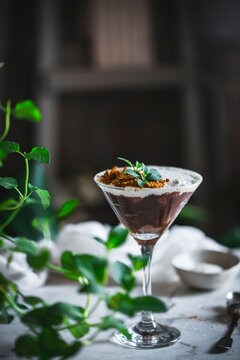 Tasty chocolate and coconut mousse