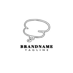 speech bubble logo shape icon template black vector illustration