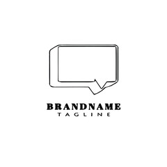 Naklejka premium speech bubble logo cartoon icon template black vector concept