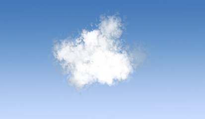A fluffy abstract cloud, blue sky, a cloud in a clear day
