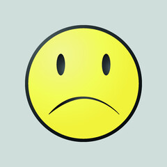 frown sad face emoticon vector illustration
