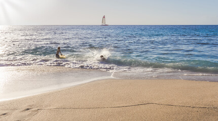 Plage de Boucan Canot, Saint-Gilles-Les-Bains, île de La Réunion 