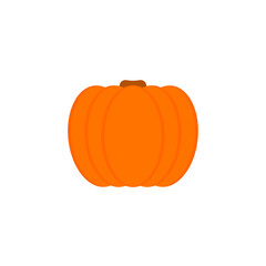Orange pumpkin icon. Vector clipart and illustration on a white background. 