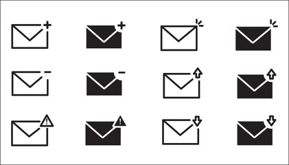 mail notification icon set