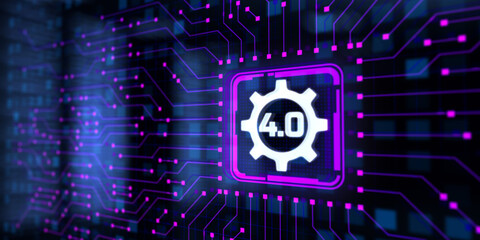 Smart industry 4.0 manufacturing innovation technology IOT concept.