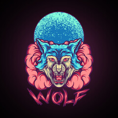 Wolf Animal With Smoke