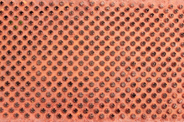 texture of an old rusty grater, close-up view