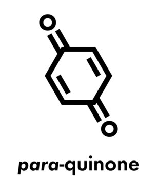 Benzoquinone (quinone, para-benzoquinone) molecule. Skeletal formula.