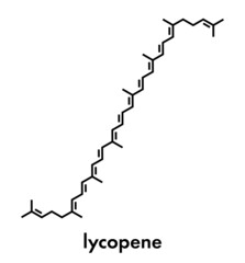 Fototapeta na wymiar Lycopene red tomato pigment molecule. Skeletal formula.