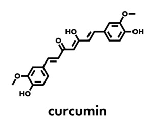 Curcumin turmeric spice molecule. Skeletal formula.