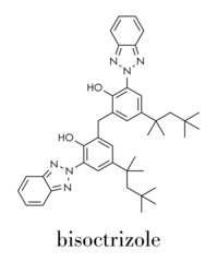 Bisoctrizole sunscreen molecule. Skeletal formula.