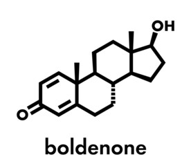 Boldenone anabolic steroid, chemical structure. Skeletal formula.