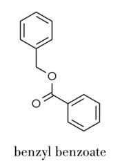 Benzyl benzoate drug molecule. Used as acaricide, scabicide, etc.  Skeletal formula.