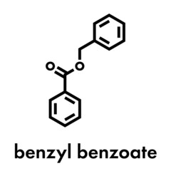 Benzyl benzoate drug molecule. Used as acaricide, scabicide, etc.  Skeletal formula.