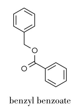 Benzyl benzoate drug molecule. Used as acaricide, scabicide, etc.  Skeletal formula.