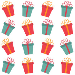 A cute cartoon Christmas gifts seamless pattern
