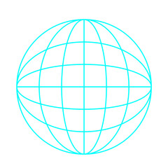 地球のコンセプト。水色のワイヤーアイコン。