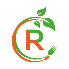 R Letter Logo circle, Vector, restaurant, Template, Icon