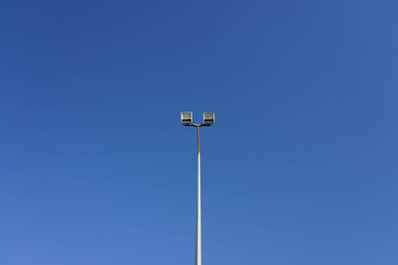 Fototapeta na wymiar Photo of a lantern on a background of blue clear sky