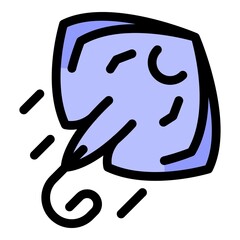 Sea stingray icon. Outline sea stingray vector icon color flat isolated