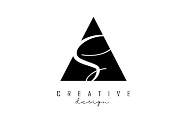 Fototapeta premium Letters AS a s Logo with a minimalist design. Abstract overlapping letters A & S with geometric and handwritten typography. Creative Vector Illustration with letters A and S. Lettering sign.