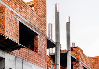 Photo of house building construction sight.
