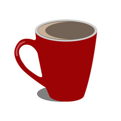 Vector graphic illustration of a cup filled with coffee