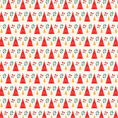 Seamless Christmas pattern vector design art. Cute festive background with holiday seamless pattern for gift wrapping paper, fabric, clothes, textile, surface, and more. 