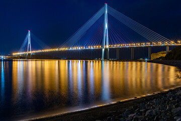 Fototapeta na wymiar Bridge to Russian island