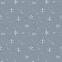 Christmas seamless background with snowflakes. Festive new year holiday seamless pattern.