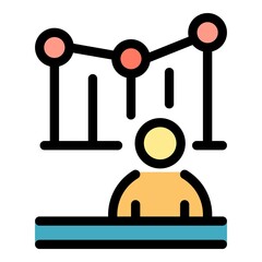 Campaign evolution icon. Outline campaign evolution vector icon color flat isolated