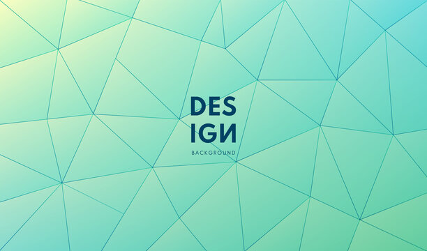 Abstract 3D luxury gradient green and blue polygonal modern design. Geometric triangular pattern. Technology and futuristic style. Can use for cover, poster, banner web, flyer, Landing page, Print ad.