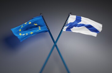 Fototapeta premium Abstract Finland Flag 3D Rendering (3D Artwork)