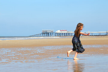 Fototapeta premium person walking on the beach