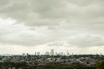 View of London skyline form. Alexandra Palace, London, UK