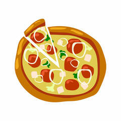 pizza on isolate background vector illustration